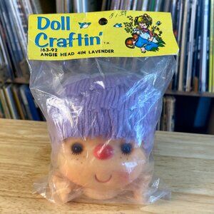 80s Doll Craftin' 4" Angie Head Lavender Purple Hair NEW SEALED 163-92
